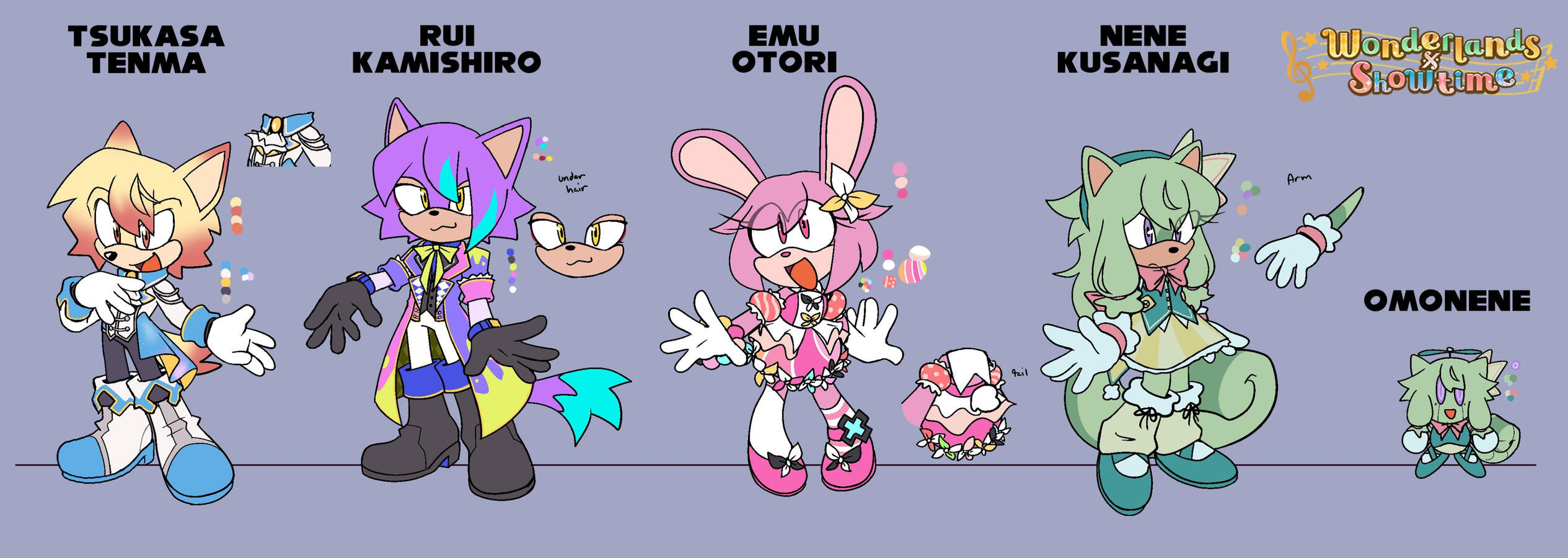 Wonderlands x Showtime if they were Sonic Characters (PJSK/Sonic the Hedgehog fanart)